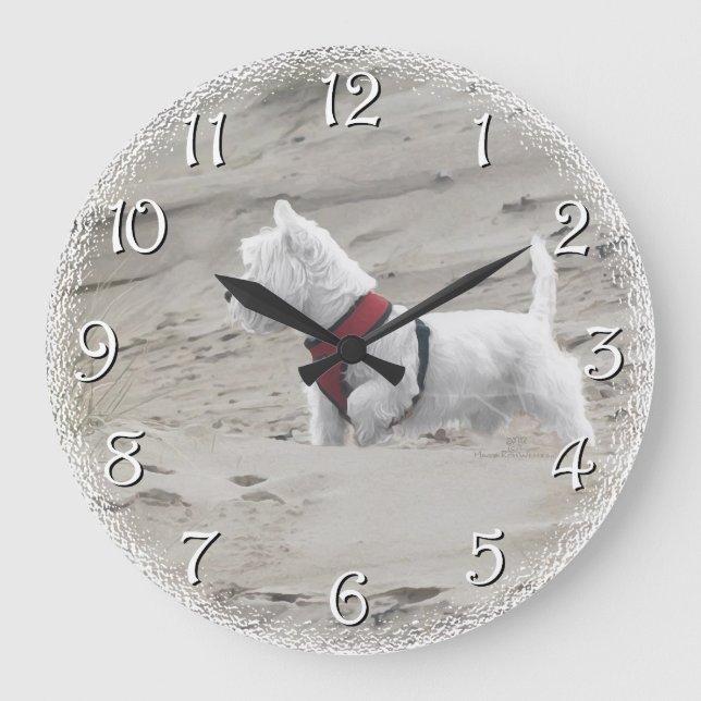 Hunting in the Dunes Large Clock (Front)