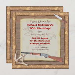 Hunting Invitation with wood frame