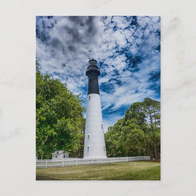 hunting island lighthouse south carolina blue sky postcard (Front)