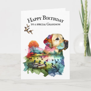 Hunting Labrador Retriever For Grandson Card