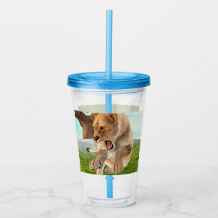 Hunting Lioness Acrylic Tumbler
