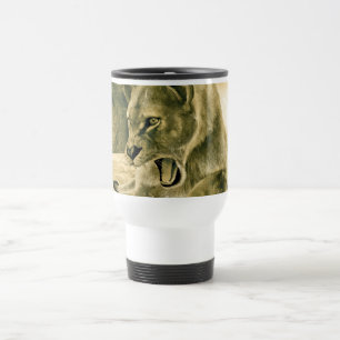 Hunting Lioness Travel Mug