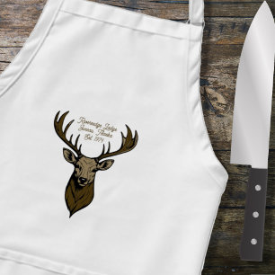 Hunting Lodge Deer Antlers Chef Standard Apron
