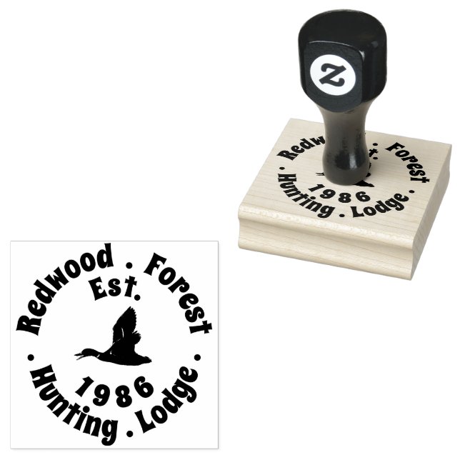 Hunting Lodge Duck logo image rubber stamp (Stamped)