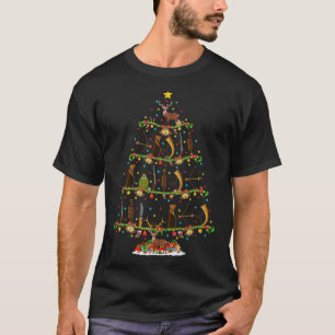 Hunting Lover Xmas Lighting Santa Hunting Christma T-Shirt