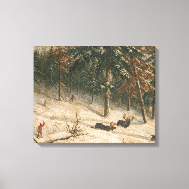 Hunting Moose Canvas Print (Front)