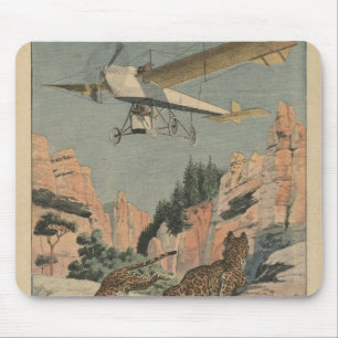 Hunting panthers from an aeroplane in Texas Mouse Mat