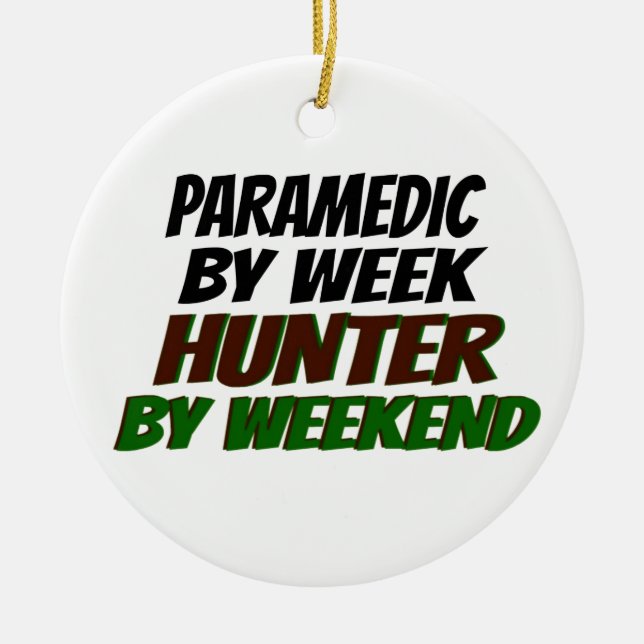 Hunting Paramedic Ceramic Tree Decoration (Front)