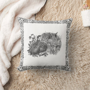 Hunting  quail with hunting dog cushion