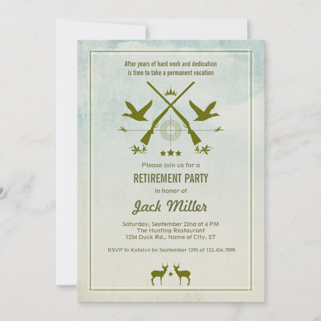 Hunting Retirement Party Invitation (Front)