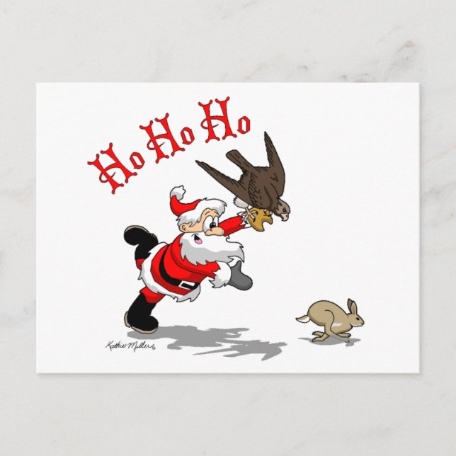 Hunting Santa Holiday Postcard (Front)
