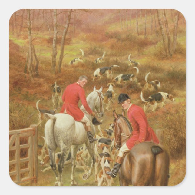 Hunting Scene, 1906 Square Sticker (Front)