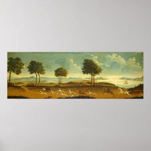 Hunting Scene & Harbour - American Fine Art Poster