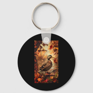 Hunting Scene Mallard Duck Autumn Wildlife Nature Key Ring