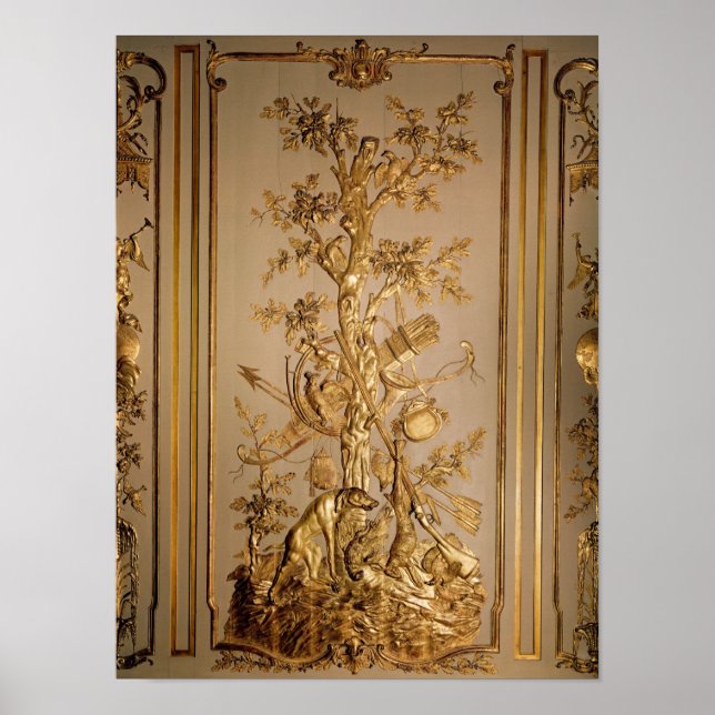 Hunting scene, wood panelling  from dining poster (Front)