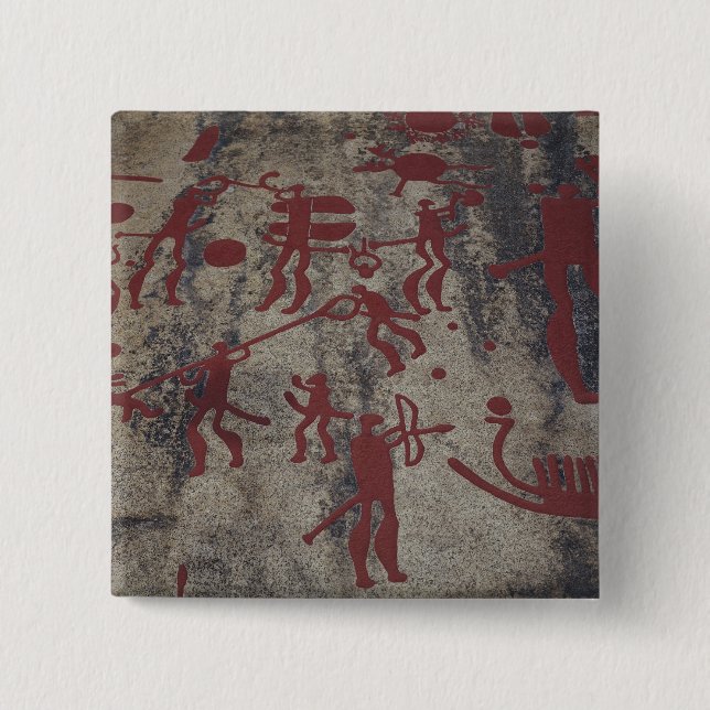 Hunting scenes 15 cm square badge (Front)