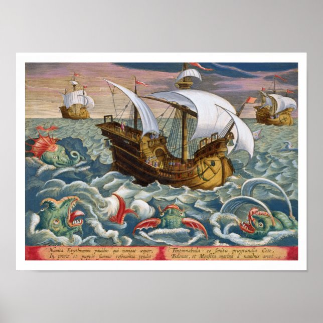 Hunting Sea Creatures, plate 84 from 'Venationes F Poster (Front)