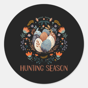 Hunting Season Egg Hunt Nordic Scandinavian Happy  Classic Round Sticker