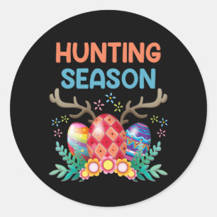 Hunting Season Eggs Deer Funny Easter Day Egg Hunt Classic Round Sticker