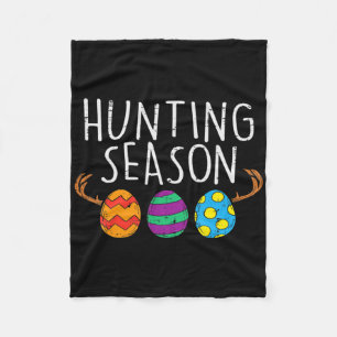 Hunting Season Eggs Deer Funny Easter Day Egg Hunt Fleece Blanket