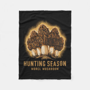 Hunting Season Funny Morel Mushroom Foraging  Fleece Blanket