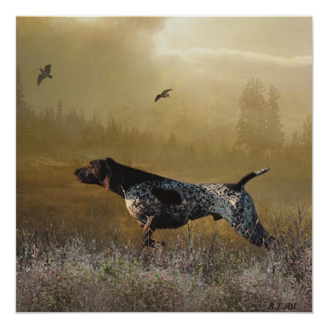 Hunting season , German shorthaired pointer Tapest Poster (Front)
