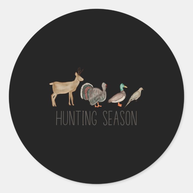 Hunting Season Kids Deer Turkey Duck Dove Toddler  Classic Round Sticker (Front)