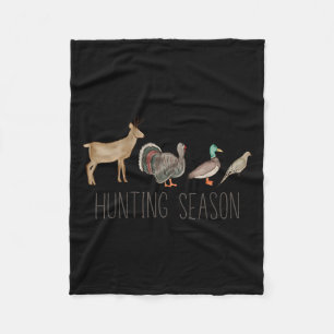 Hunting Season Kids Deer Turkey Duck Dove Toddler  Fleece Blanket