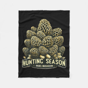 Hunting Season Morel Mushroom Foraging  Fleece Blanket