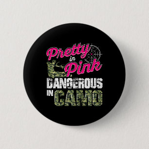 Hunting Shirts For Women Dangerous In Camo Deer Hu 6 Cm Round Badge