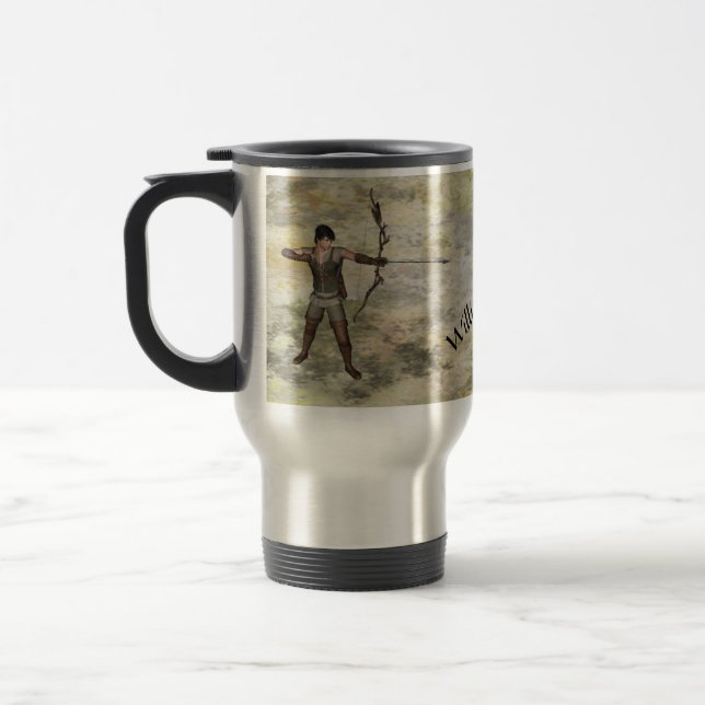 Hunting Sports bowhunter hunting garb personalise Travel Mug (Left)