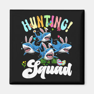 Hunting Squad Group Easter Bunny Sharks Chocolate Magnet