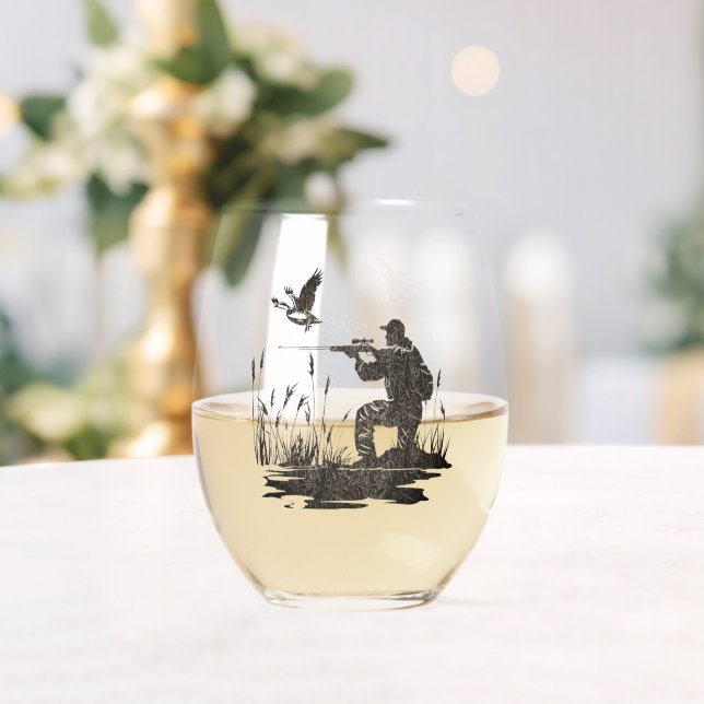 Hunting Stemless Wine Glass (Insitu (Wedding))