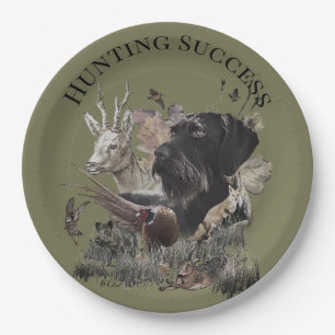 Hunting Success,Deutsch Drahthaar  Paper Plate