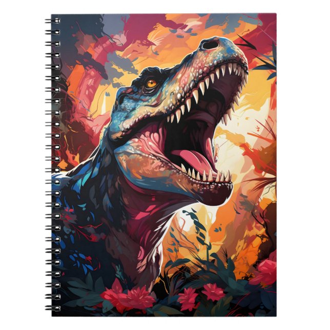 Hunting T-rex Prehistoric Animal Favourite Dinosau Notebook (Front)