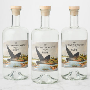 Hunting The Fastest Bird - The Snipe Liquor Bottle Label