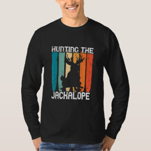 Hunting The Jackalope Retro Cryptozoology Cryptid T-Shirt