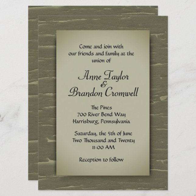 Hunting Theme Wedding Invitation (Front/Back)