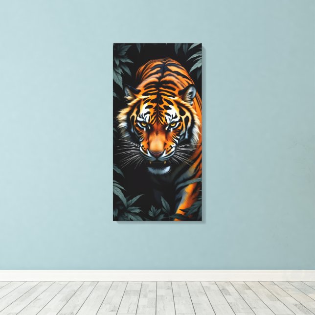 Hunting Tiger Canvas Print (Insitu(Wood Floor))