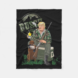 Hunting Trump Camo Duck Election Mega 2024 Voter Fleece Blanket