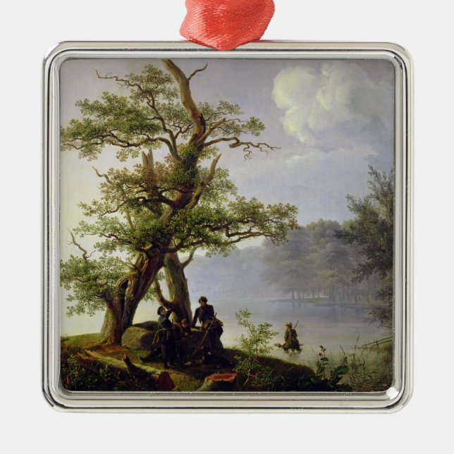 Hunting Waterfowl, 1828 Metal Tree Decoration (Front)