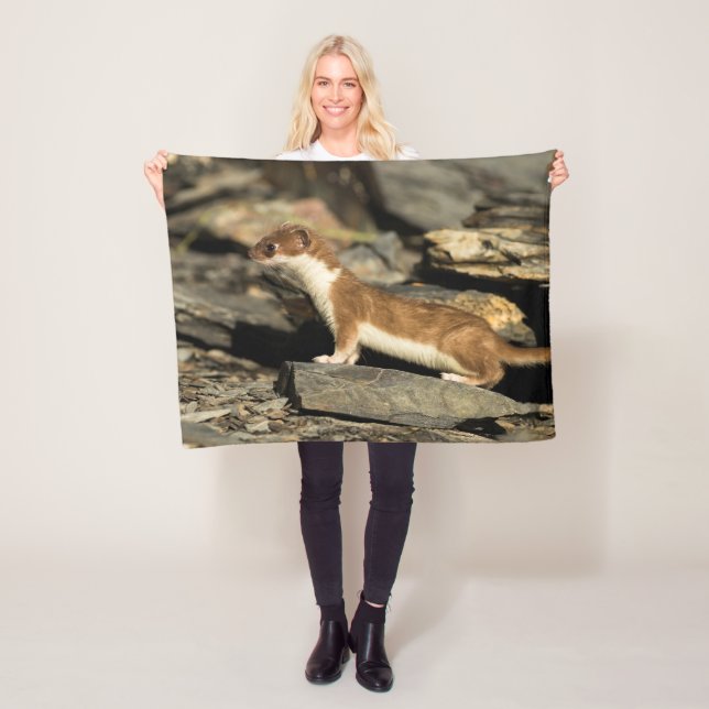 Hunting Weasel Fleece Blanket (In Situ)
