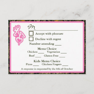 Hunting Wedding 4 Menu & Kids Menu Choice RSVP