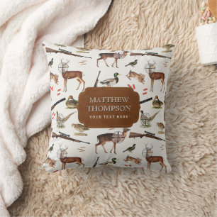 Hunting Wildlife Outdoorsman Pattern Cushion