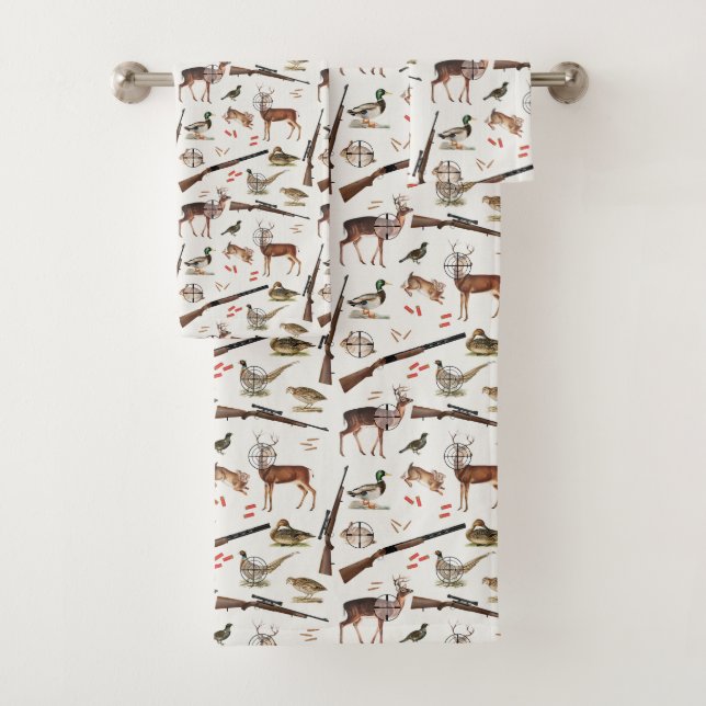 Hunting Wildlife Outdoorsman Theme Bath Towel Set (Insitu)
