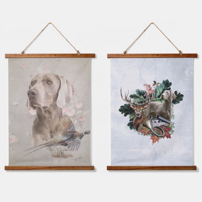Hunting with a Weimaraner, "Grey Ghost"       Hanging Tapestry (Double)