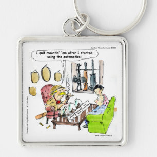 Hunting With Automatics Funny Gifts & Tees Key Ring