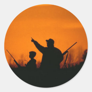 Hunting With Dad Classic Round Sticker