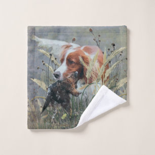 Hunting with Epagneul Breton Bath Towel Set