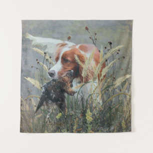 Hunting with Epagneul Breton Tapestry